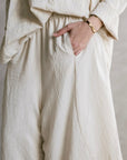 biege linen Padded Pants