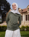 Olive Aspen Drape Top