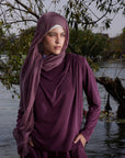Burgundy Drape Shoulder Top