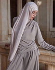 Biege Drape Shoulder Top