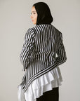 Stripped Top with white ruffles