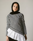 Stripped Top with white ruffles