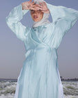 Mint Crinkled Long Shirt