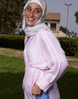 Pink Crinkled Long Shirt
