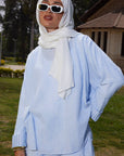Baby Blue Blended Linen Top