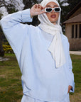 Baby Blue Blended Linen Top