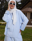 Baby Blue Blended Linen Top