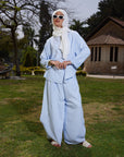 Baby Blue Blended Linen Top