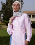 Pink Crinkled Long Shirt
