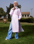 Pink Crinkled Long Shirt