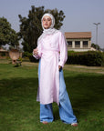 Pink Crinkled Long Shirt