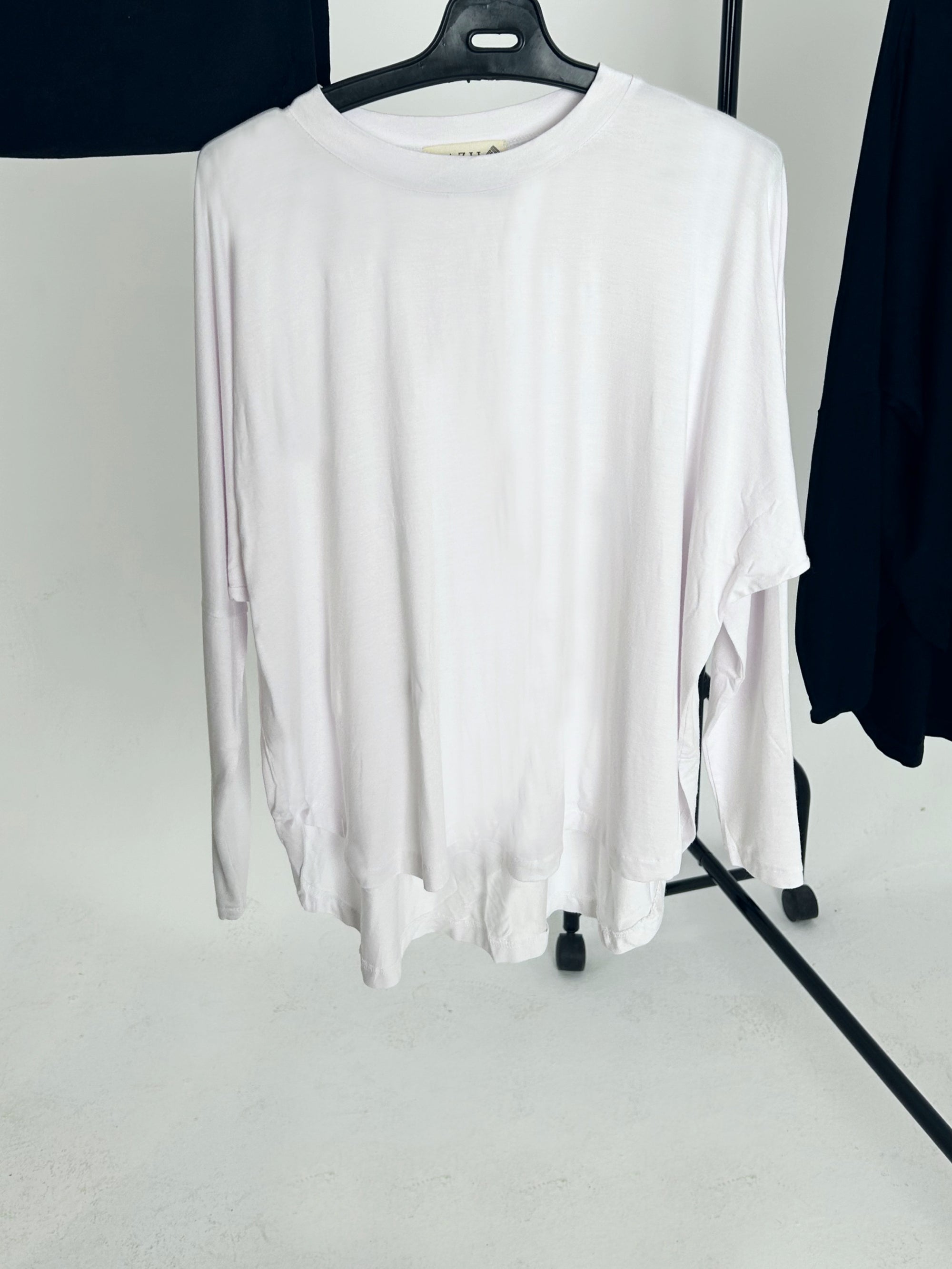 Double Layered Basic Top in White