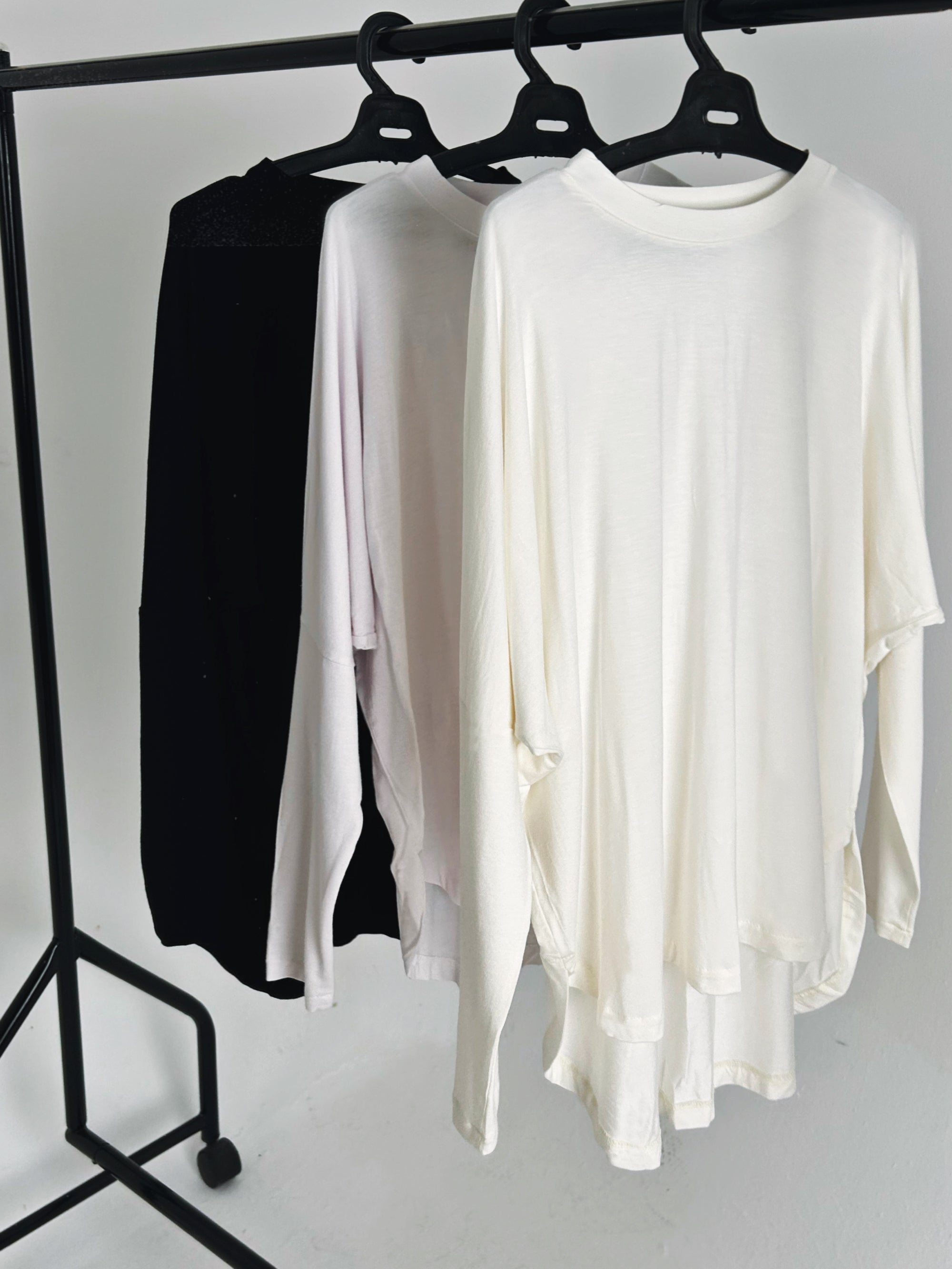 Double Layered Basic Top in Offwhite