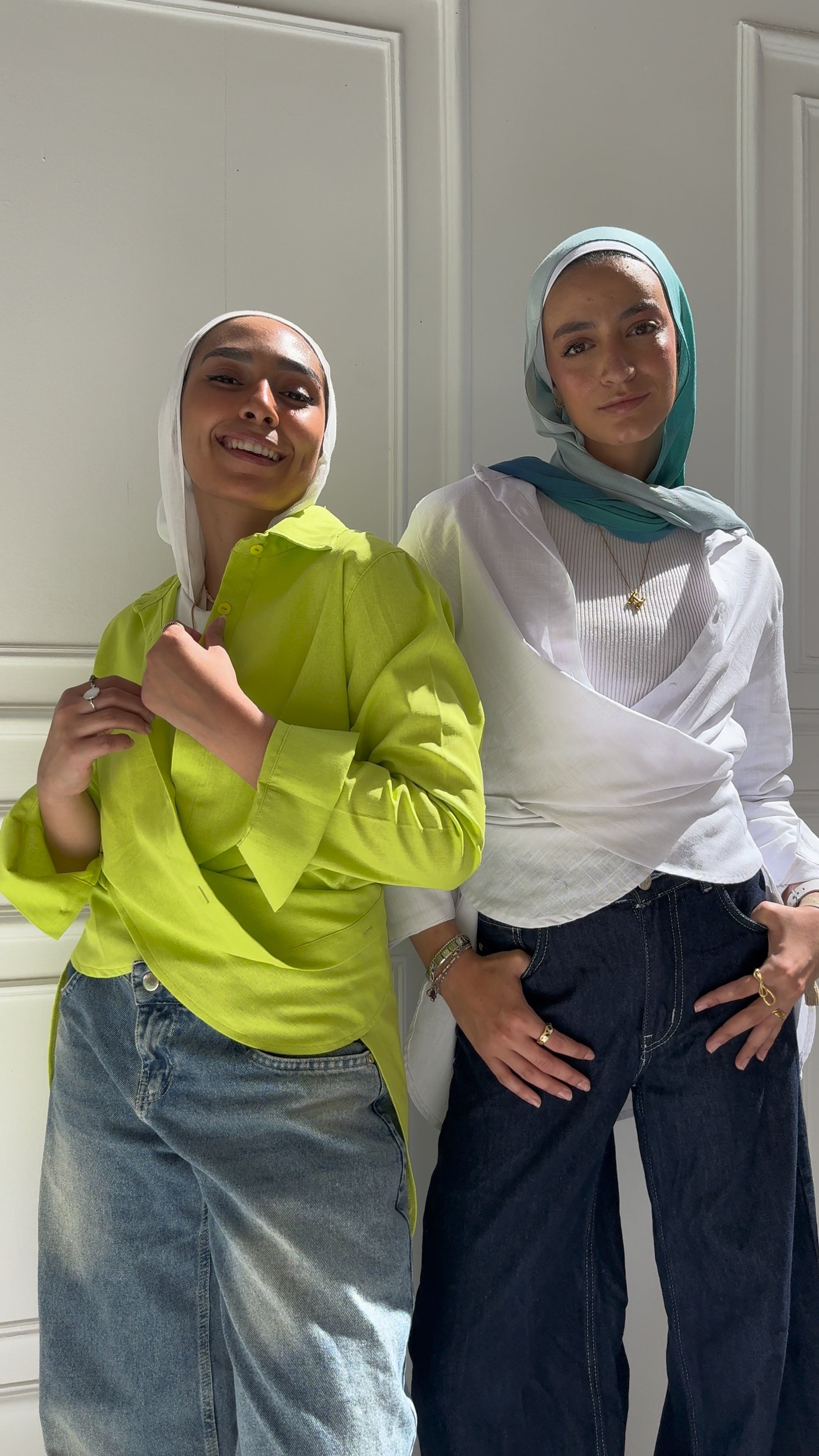 Tie-back Shirt in Apple Green