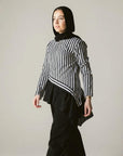 Stripped Top with black ruffles