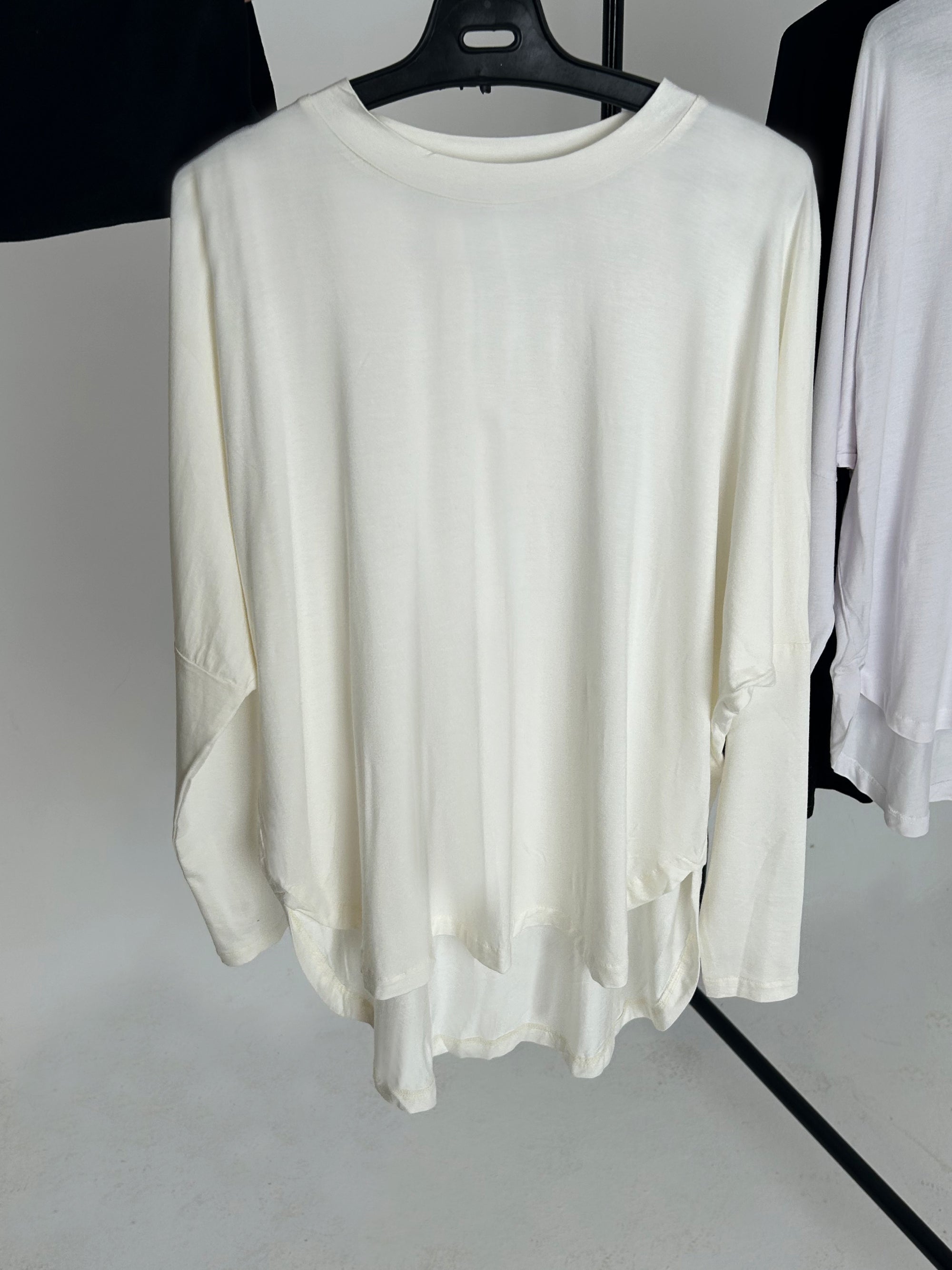 Double Layered Basic Top in Offwhite