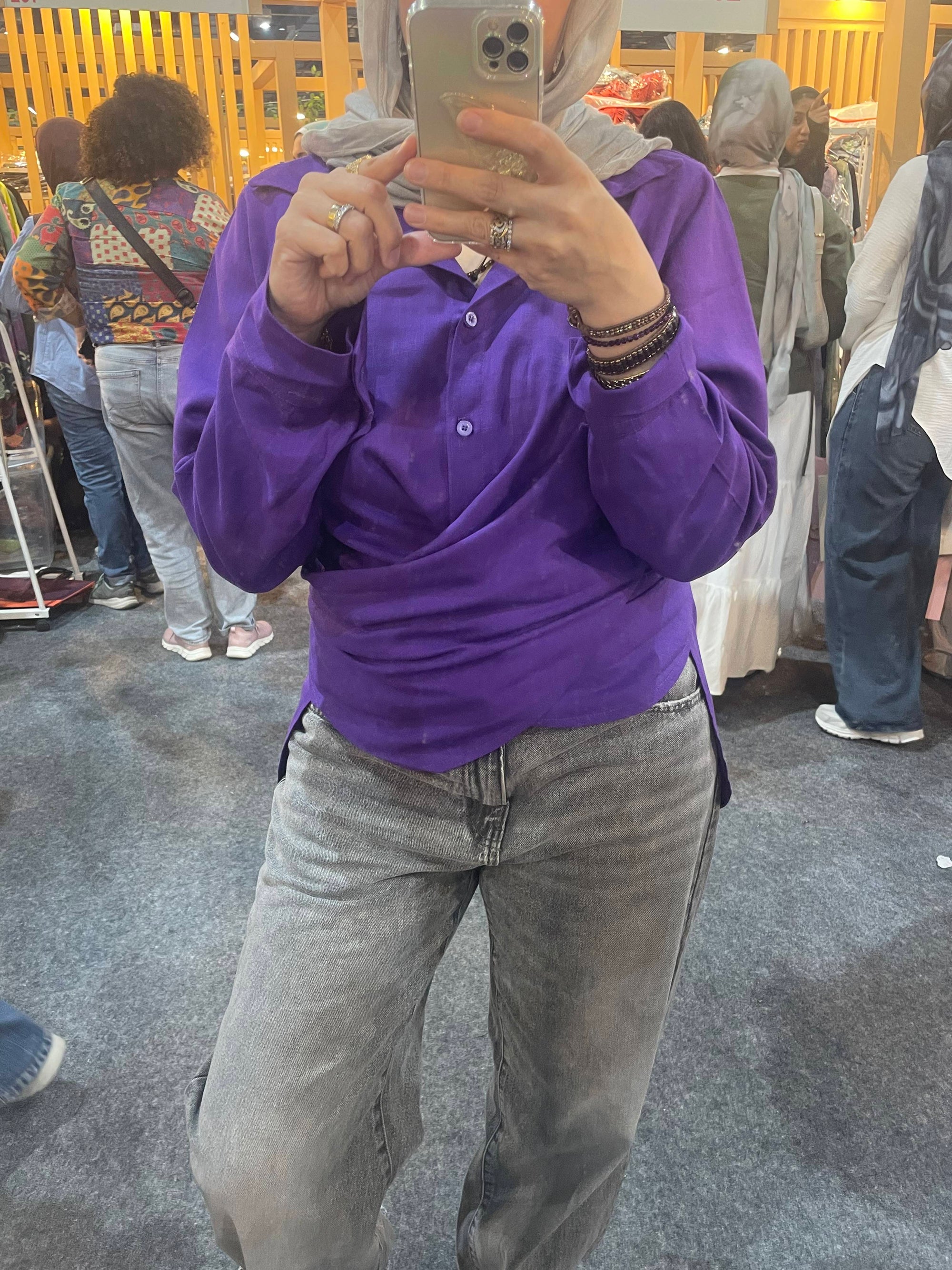 Tie-back Shirt in Purple