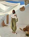 Olive Pure Linen Pants
