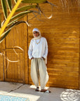 Biege Pure Linen Pants