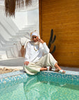 Biege Pure Linen Pants