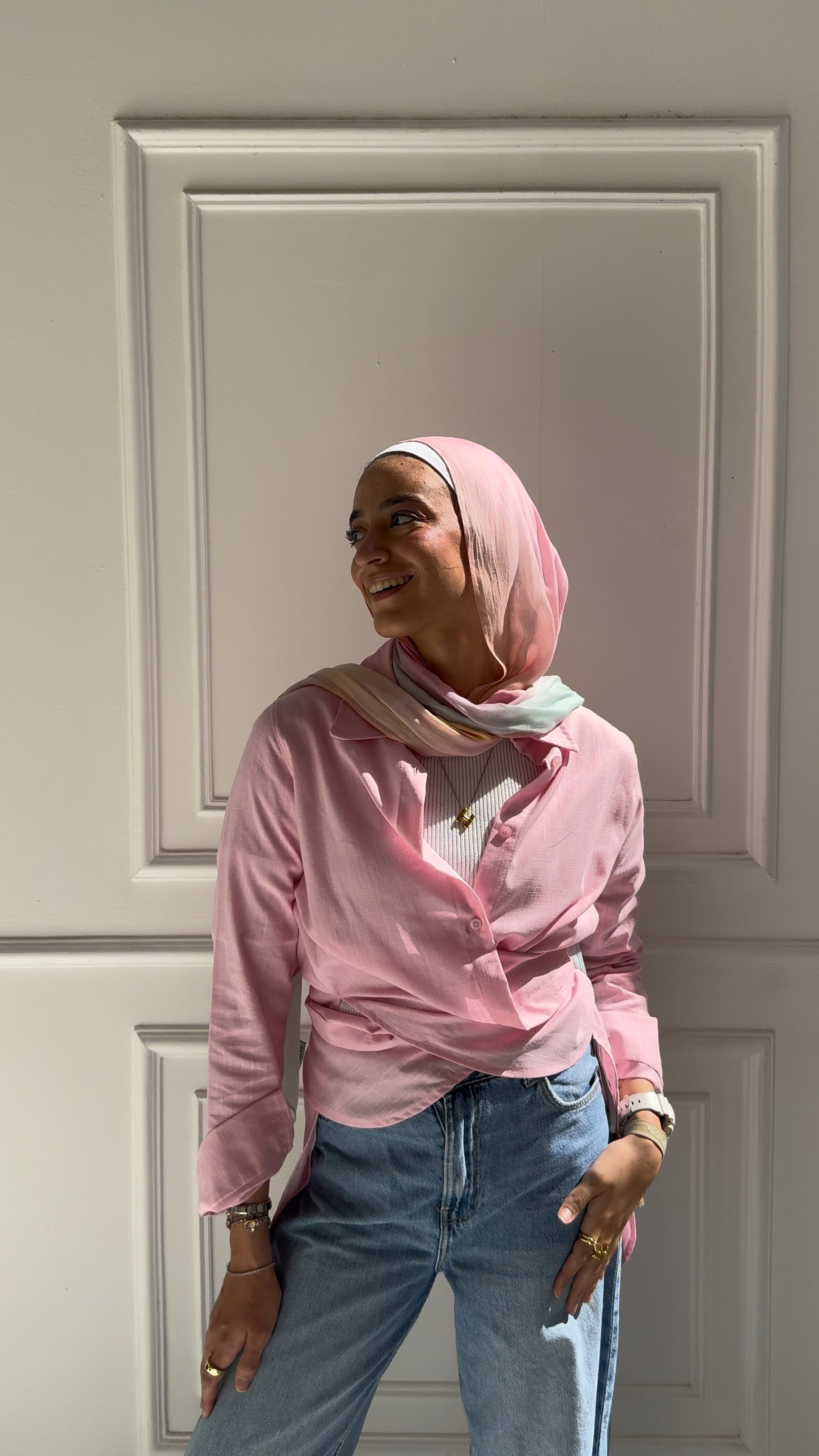 Tie-back Shirt in Pink