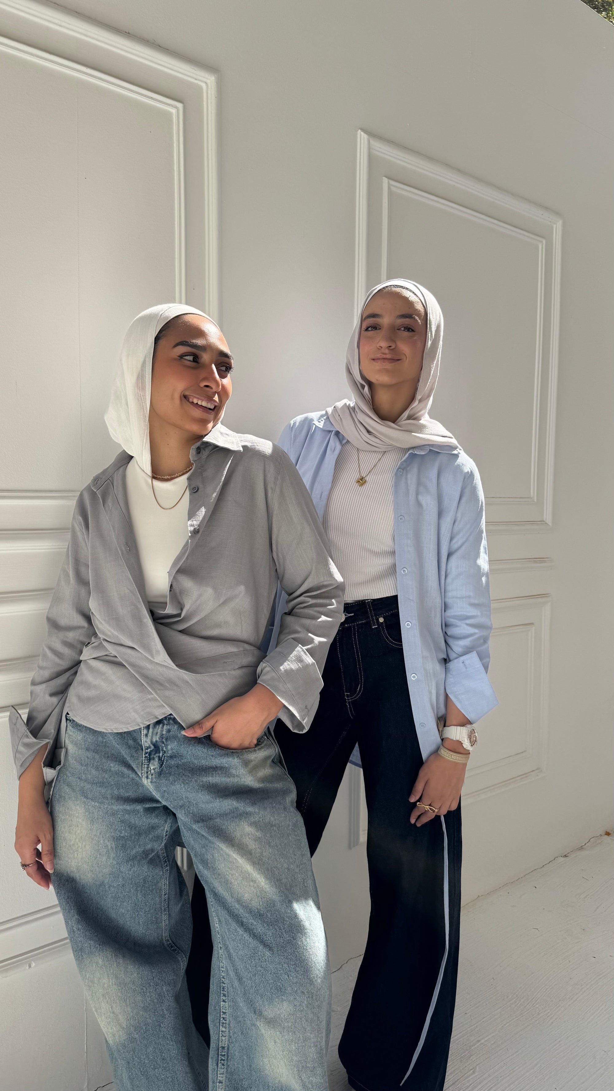 Tie-back Shirt in Baby Blue