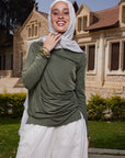 Olive Aspen Drape Top