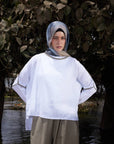 Pure Linen Top with olive trim