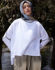 Pure Linen Top with Café trim