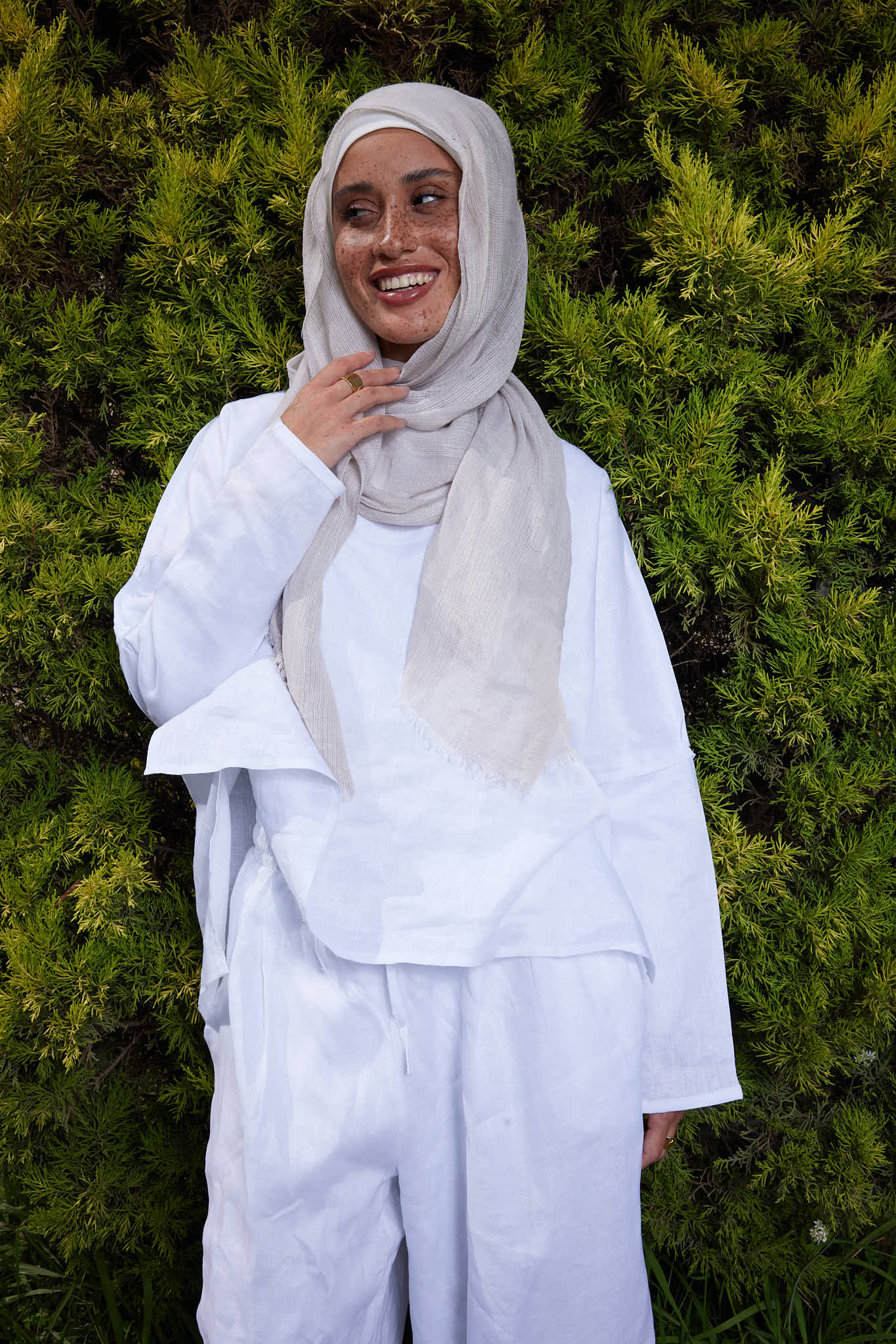 Pure Linen Top with white trim