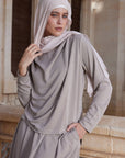 Biege Drape Shoulder Top