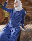 Dark blue Drape Shoulder Top