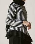 Stripped Top with black ruffles