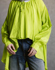 Wrinkle Top in apple green