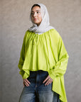 Wrinkle Top in apple green