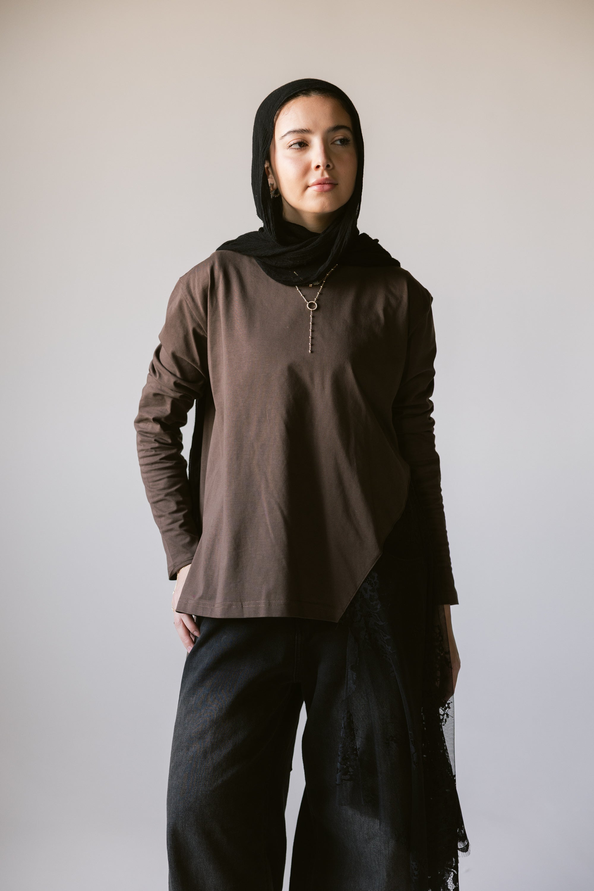Brown Lace Top