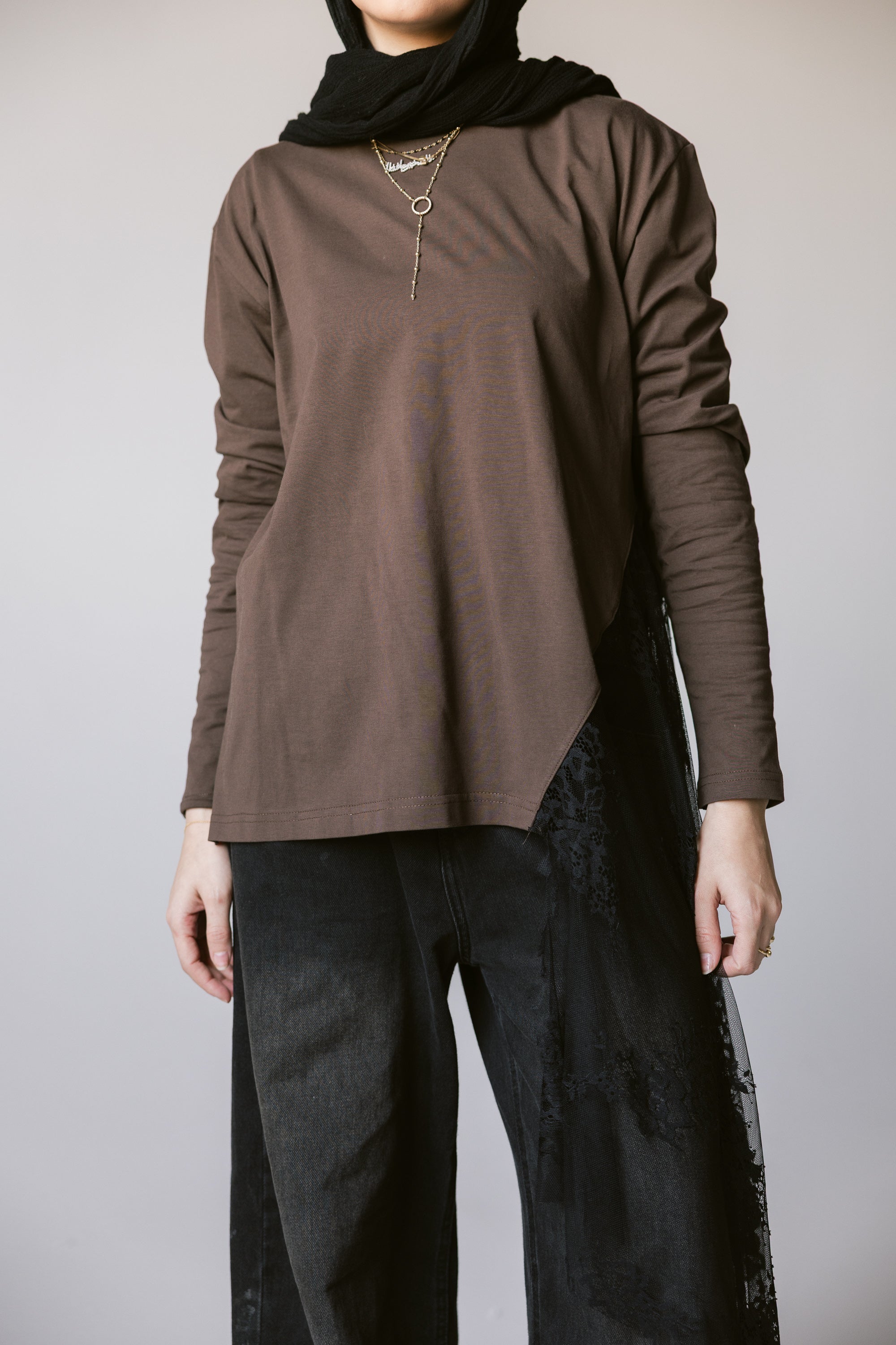 Brown Lace Top