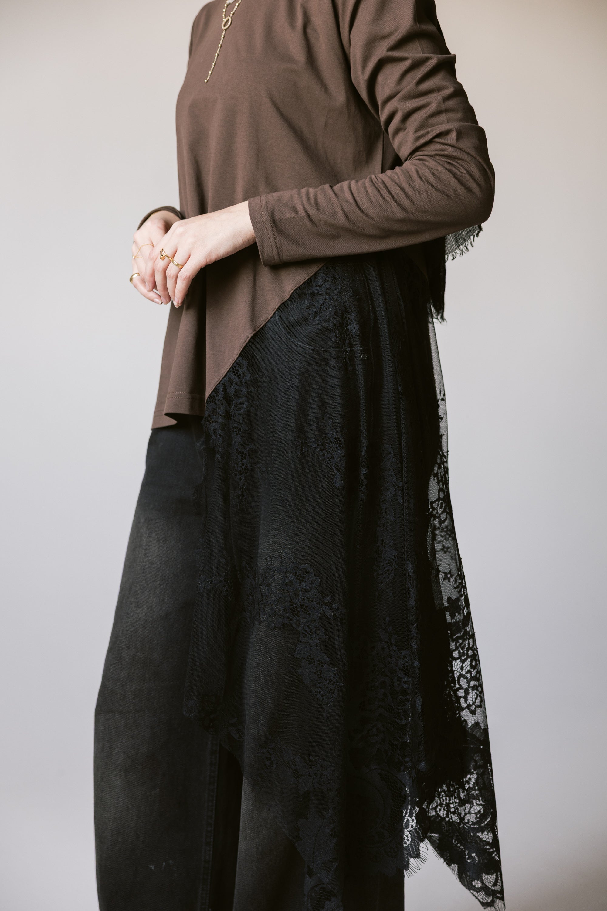 Brown Lace Top