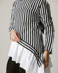 Stripped Top with white ruffles