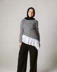 Stripped Top with white ruffles