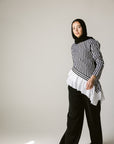 Stripped Top with white ruffles