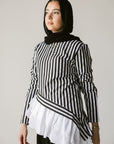 Stripped Top with white ruffles