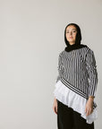 Stripped Top with white ruffles