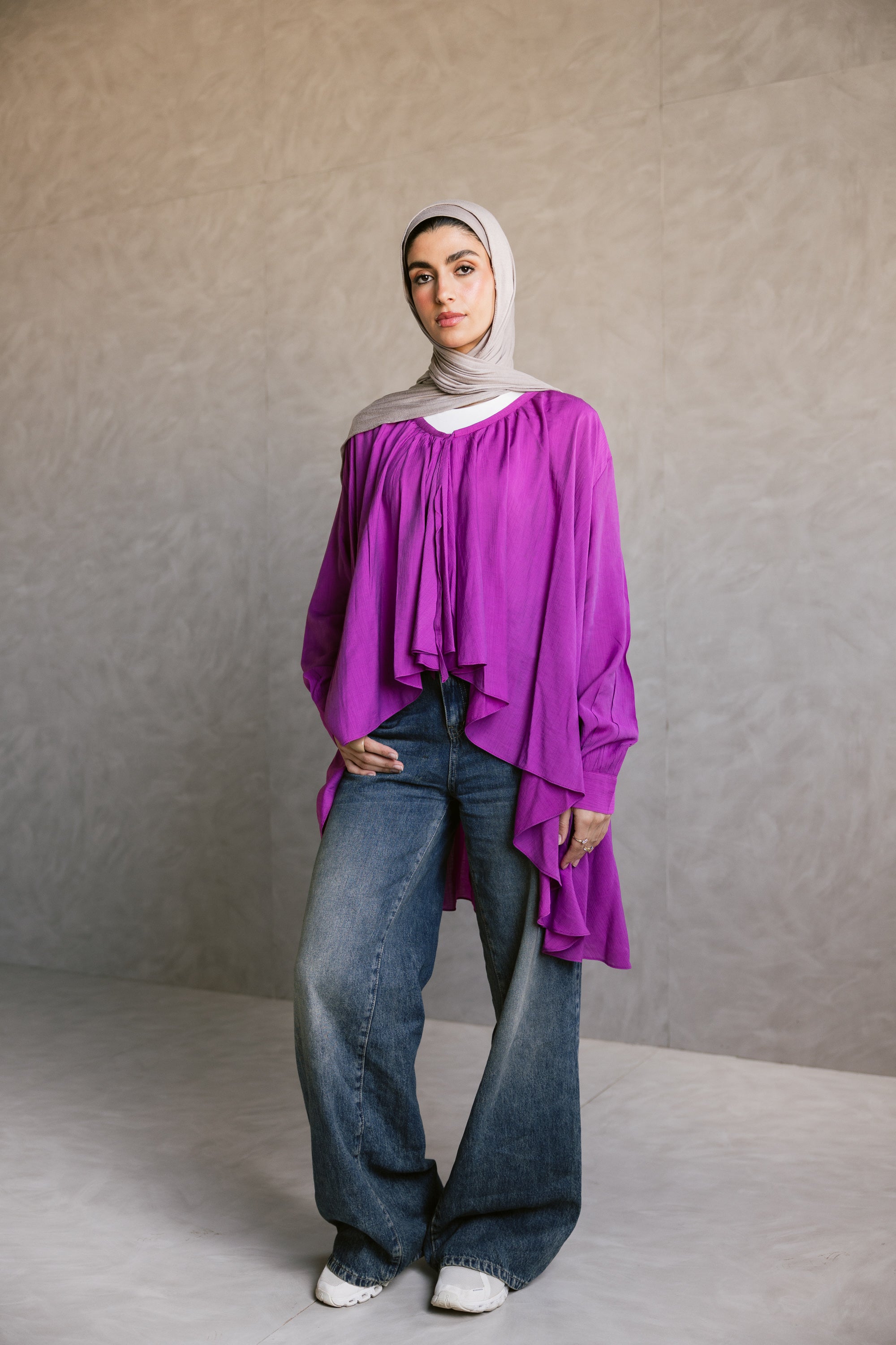 Fusia wrinkle top
