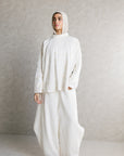 Off white Patterned Linen Top
