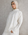 Off white Patterned Linen Top