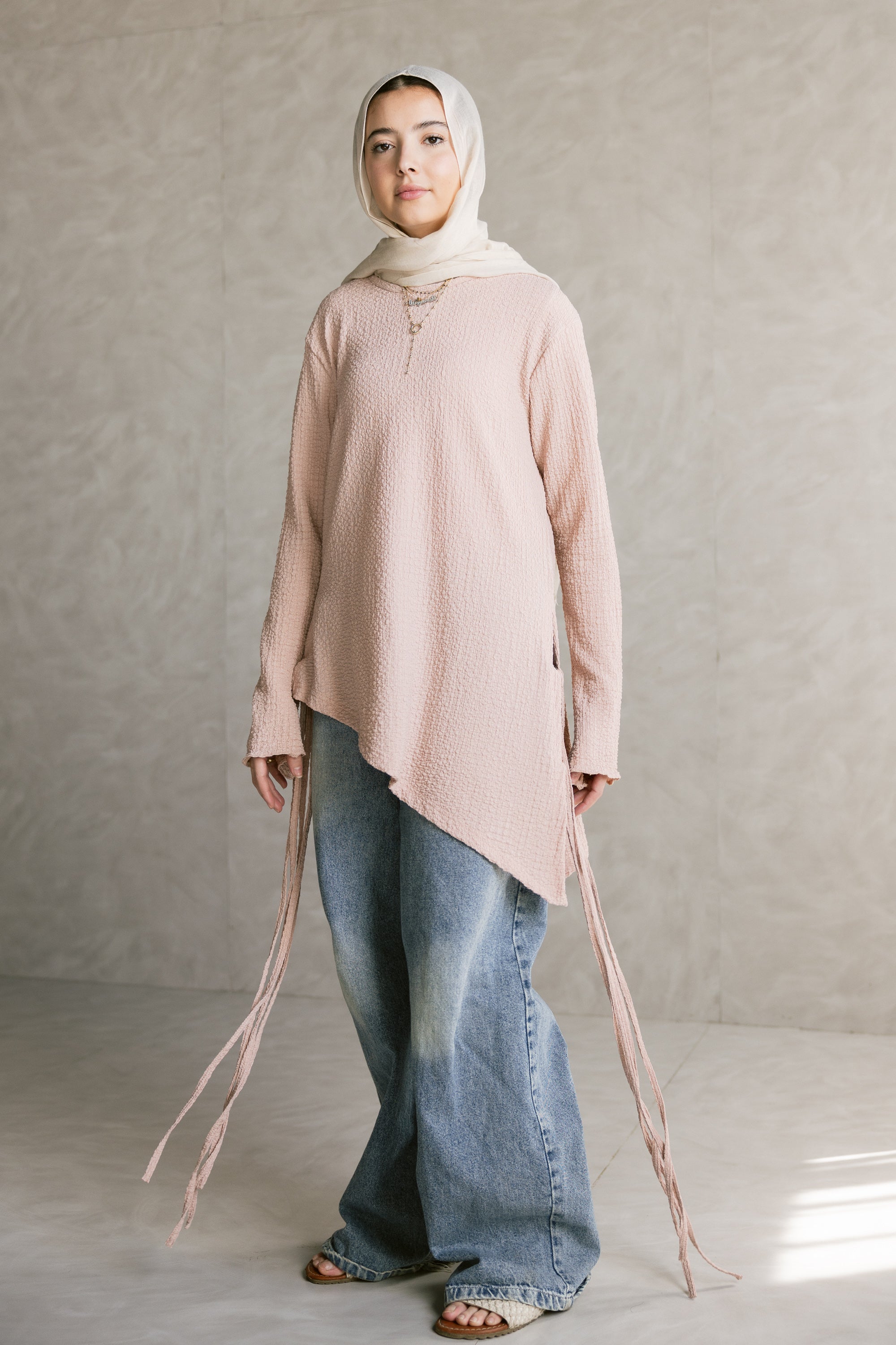 Blush pink Asymmetric Top