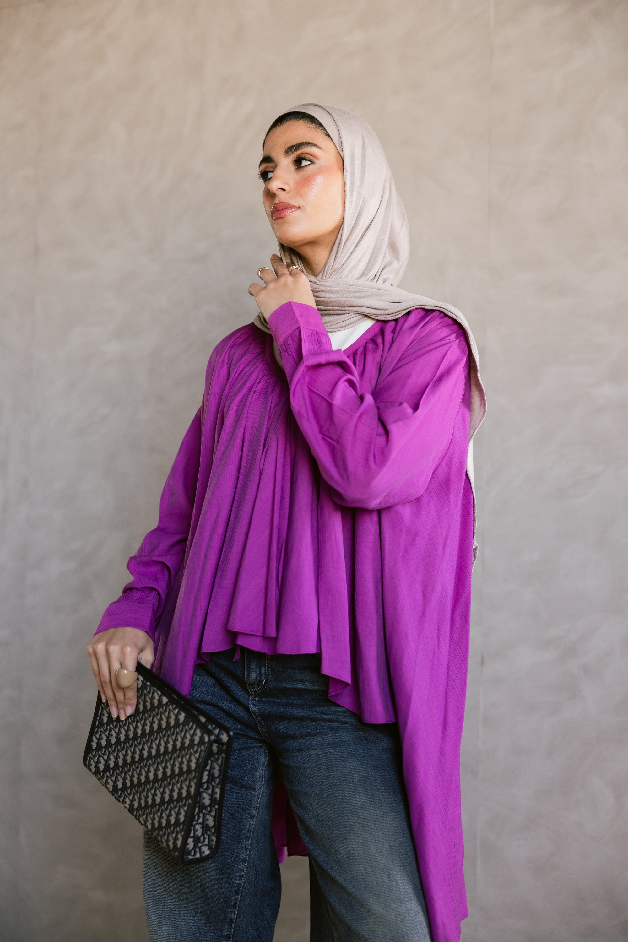 Fusia wrinkle top