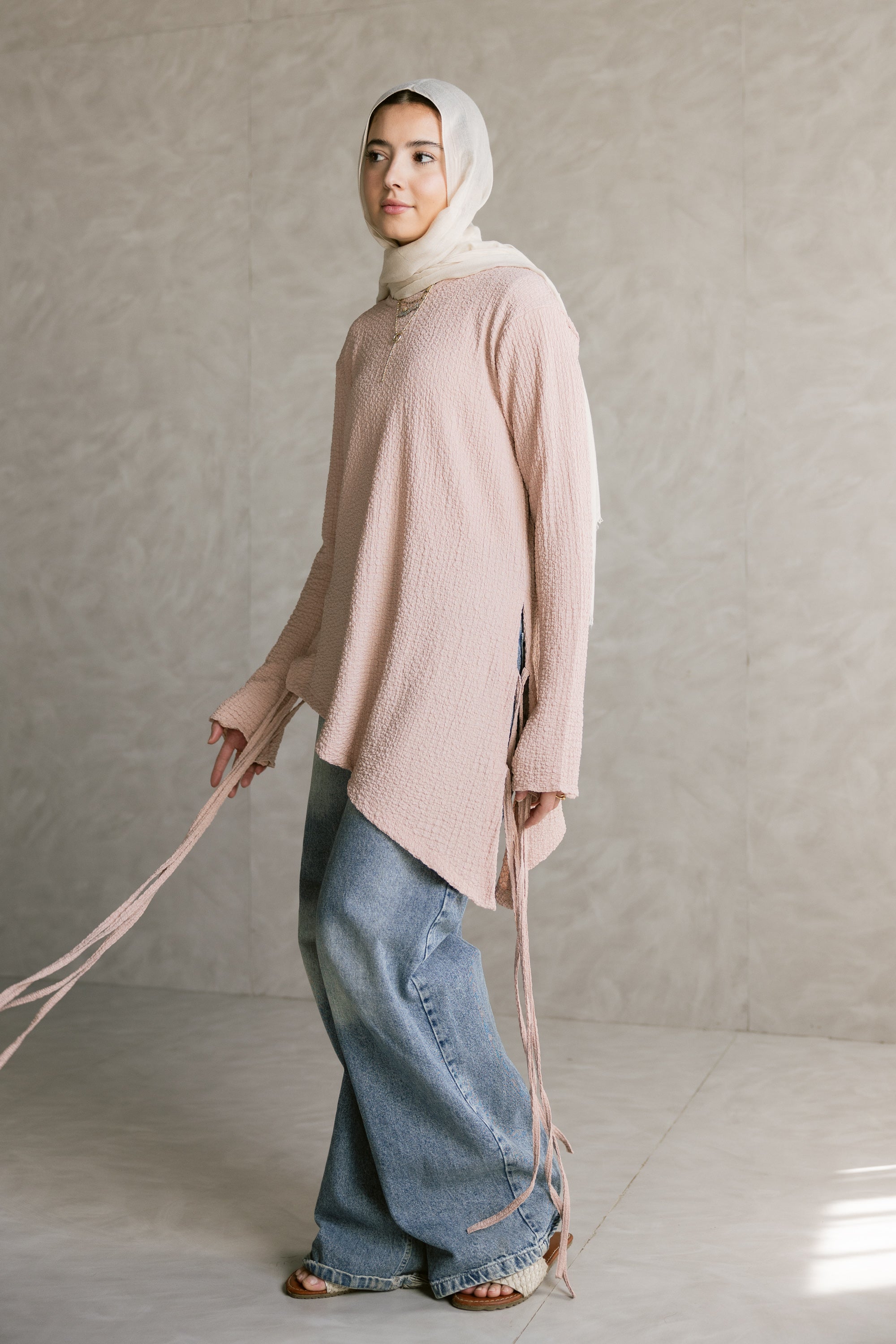 Blush pink Asymmetric Top