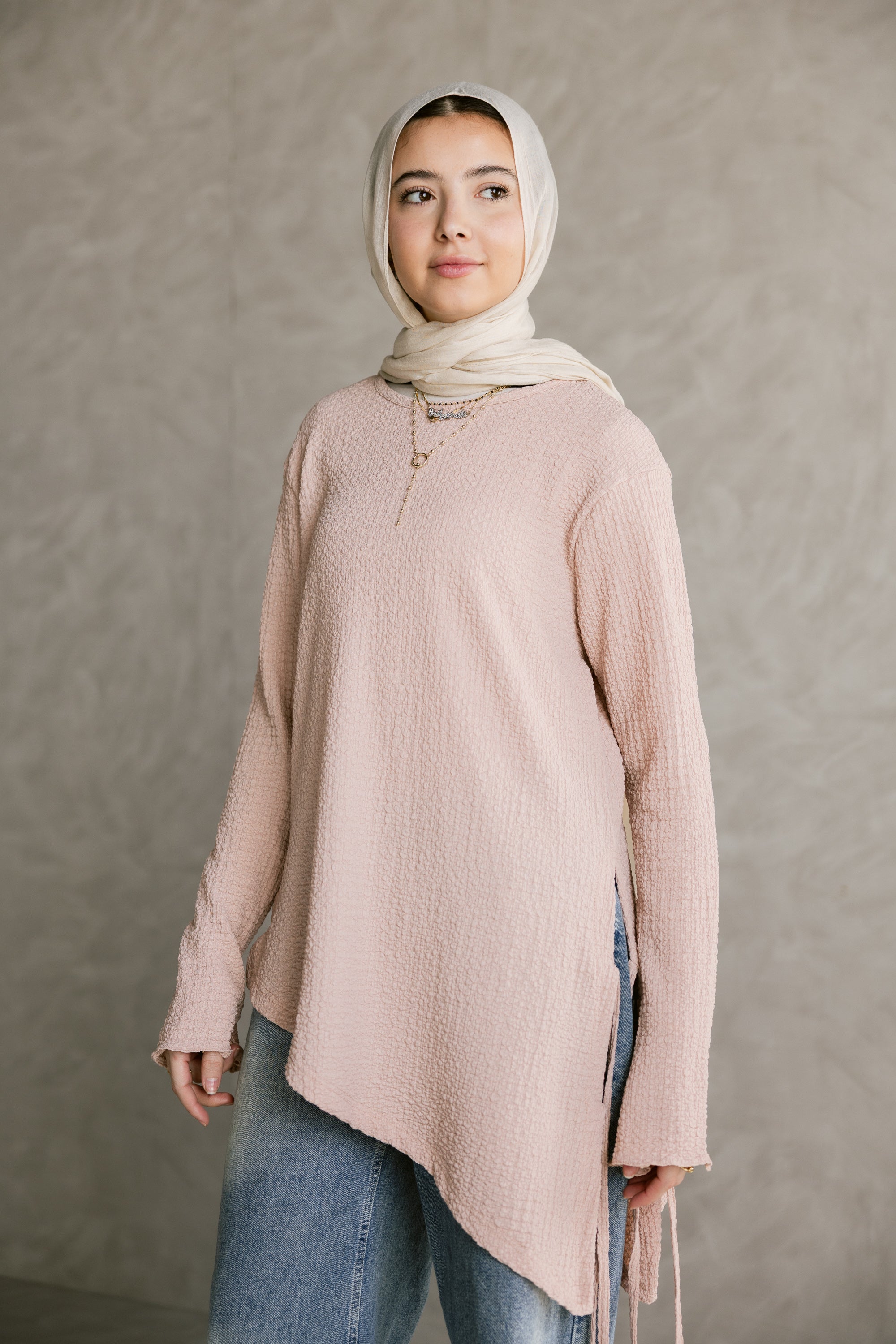 Blush pink Asymmetric Top